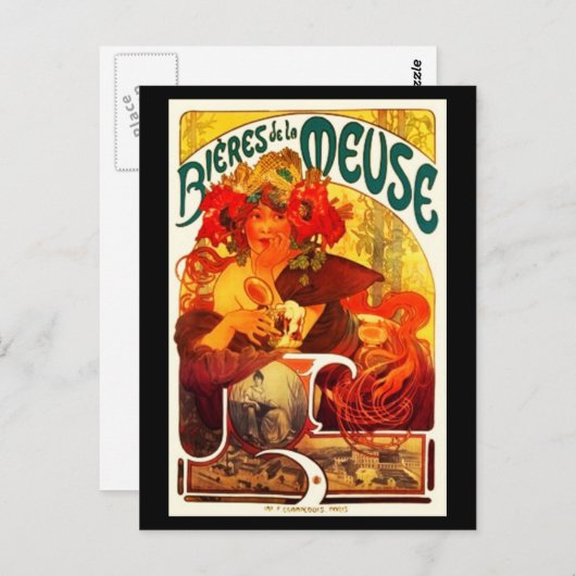 はがきクラシックミュシャ/ヴィンテージアート21 ポストカード (正面/裏面)