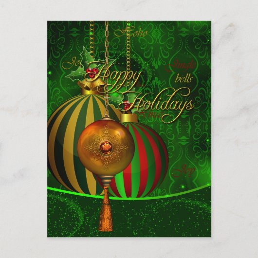 はがきクリスマスメリークリスマスハッピーホリデー シーズンポストカード (正面)