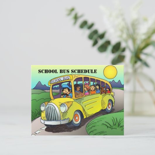 はがきスクールバスルートスケジュール親リマインダー ポストカード (スタンド正面)