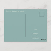 はがきストライプのティール（緑がかった色）ベージュカスタムホテルの町名 ポストカード (裏面)