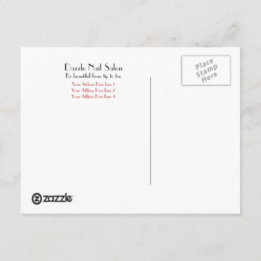 はがきテンプレートネイルサロン ポストカード (裏面)