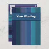 はがきテンプレート – カスタマイズ可能な青色のストライプ ポストカード (正面/裏面)
