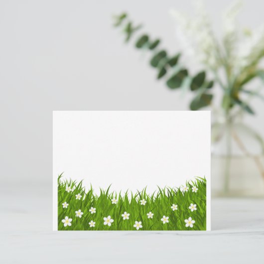 はがきデイジーと芝生 ポストカード (スタンド正面)