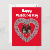 はがきドイツのハッピーバレンタインデー ポストカード (正面/裏面)