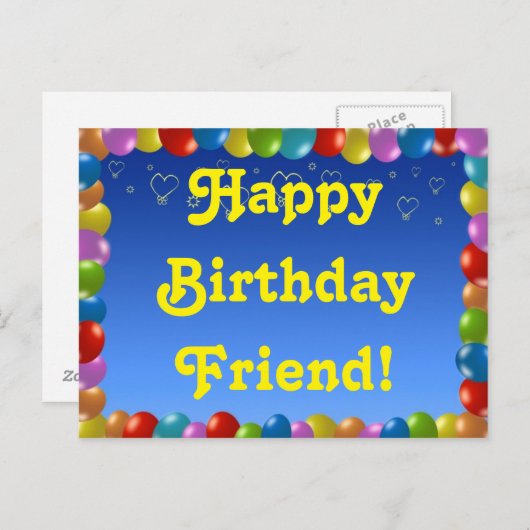 はがきハッピーバースデーフレンド ポストカード (正面/裏面)