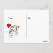 はがきハートオン火災雪だるま ポストカード (裏面)