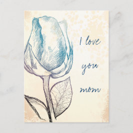 はがきバラのスケッチ ポストカード