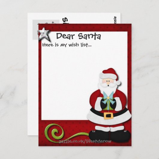 はがきパーソナライズされた – ウィッシュリスト赤 ポストカード (正面/裏面)