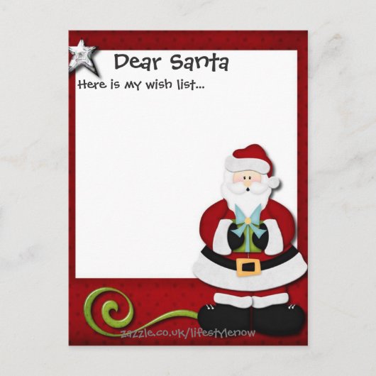 はがきパーソナライズされた – ウィッシュリスト赤 ポストカード (正面)