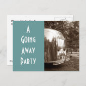 はがきビンテージトレーラーキャンパーが遠くに行く ポストカード (正面/裏面)