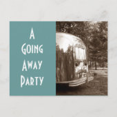 はがきビンテージトレーラーキャンパーが遠くに行く ポストカード (正面)