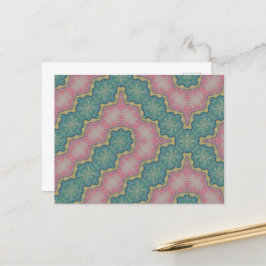 はがきピンクグリーンデザイン抽象芸術 ポストカード