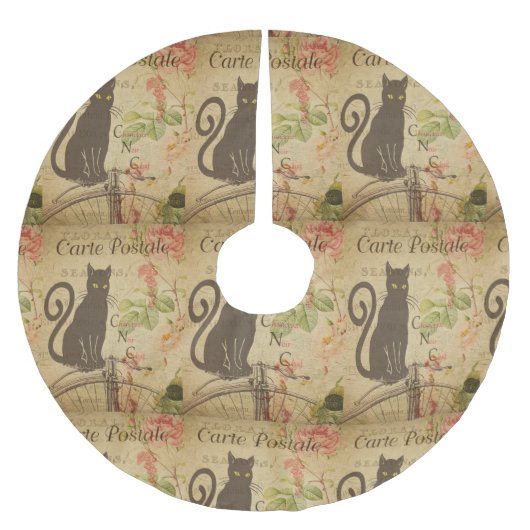 はがきフランスのクリスマスツリースカート ブラッシュドポリエステルツリースカート (正面)