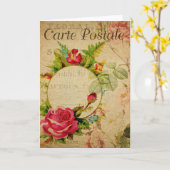 はがきフランスのグリーティングカード カード (黄色い花)