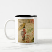 はがきフランスのコーヒーマグ ツートーンマグカップ (左)