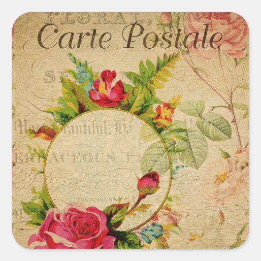 はがきフランスのシール スクエアシール (正面)