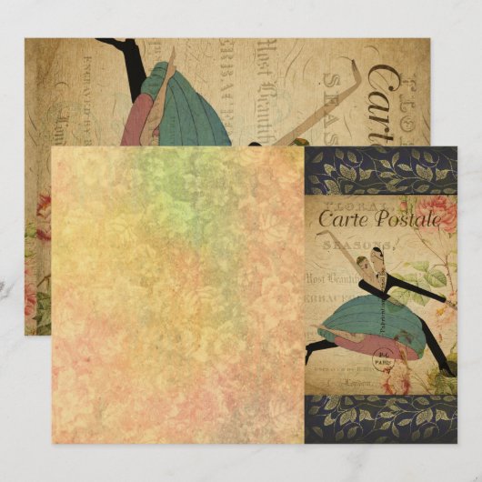 はがきフランスの名刺 招待状 (正面/裏面)