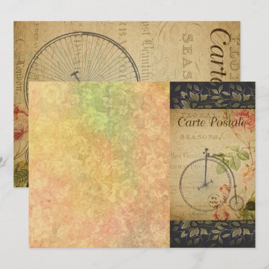 はがきフランスの名刺 招待状 (正面/裏面)