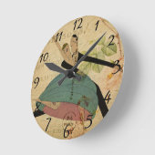 はがきフランスの時計 ラウンド壁時計 (傾斜)