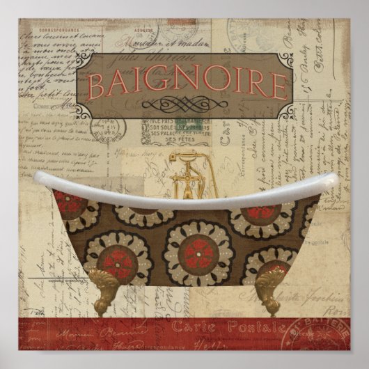 はがきフランスの浴室 ポスター (正面)