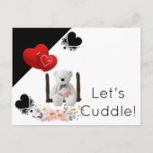 はがきホワイトテディベアフローラ ポストカード (正面)