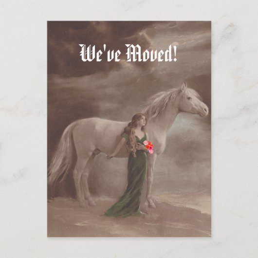 はがきメモリ引っ越しました新しいアドレスホース 案内ポストカード (正面)