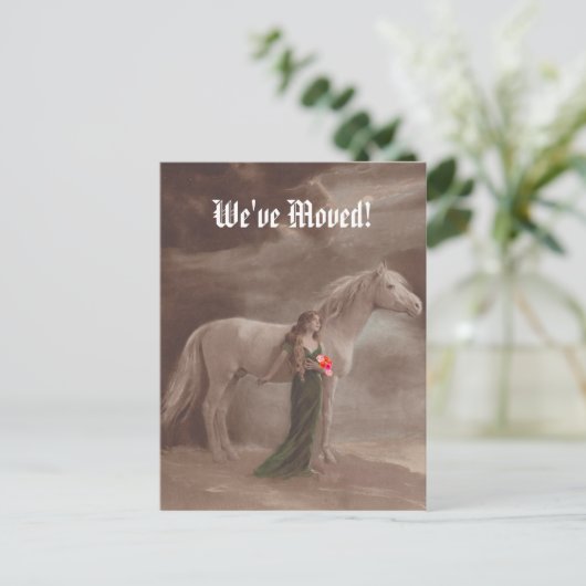 はがきメモリ引っ越しました新しいアドレスホース 案内ポストカード (スタンド正面)