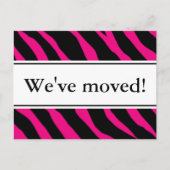 はがきモダンの移動 | ホットピンクゼブラストライプ 案内ポストカード (正面)