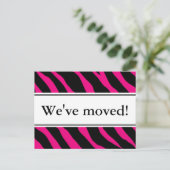 はがきモダンの移動 | ホットピンクゼブラストライプ 案内ポストカード (スタンド正面)