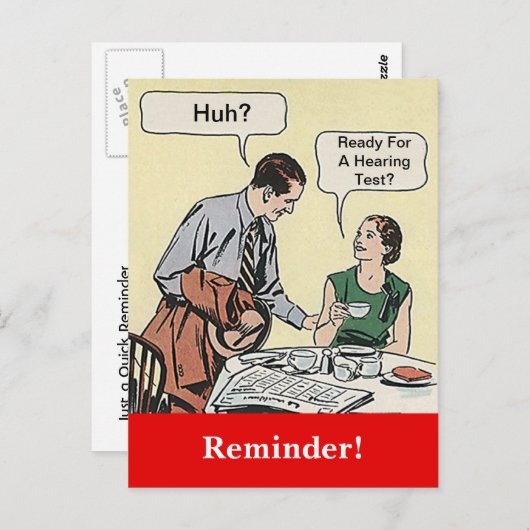 はがきレトロカップルアポイントメントアラーム ポストカード (正面/裏面)