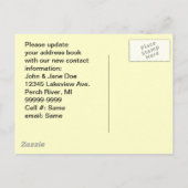 はがきレトロカップル引っ越しました彼の彼女&ホーム 案内ポストカード (裏面)