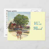 はがきレトロカップル引っ越しました新しい住所ホーム 案内ポストカード (正面/裏面)