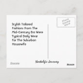 はがきレトロスタイリッシュミッドセンチュリーファッション女性 ポストカード (裏面)