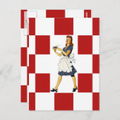 はがきレトロチェッカーススクウェアDinerタイルルック ポストカード (正面/裏面)