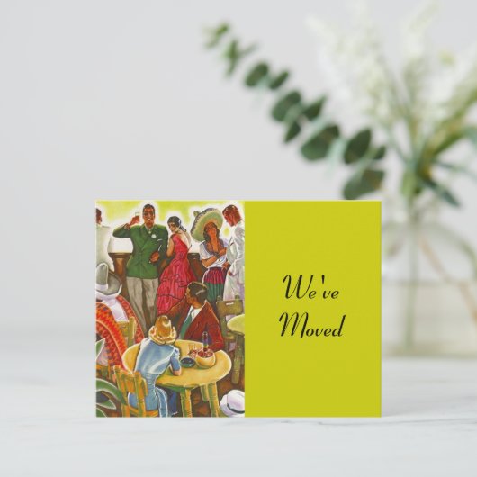 はがきレトロフェスティバル南西に移動した新しい住所 案内ポストカード (スタンド正面)