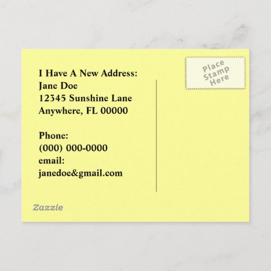 はがきレトロ旅行連絡新しい住所の変更 案内ポストカード (裏面)
