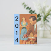 はがきレトロNew Years Eveパーティーヴィンテージおもしろい ポストカード (スタンド正面)