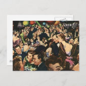 はがきヴィンテージおもしろいパーティーお祝いBash Crowd ポストカード (正面/裏面)