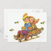 はがきヴィンテージウインタースイードライド ポストカード (正面/裏面)