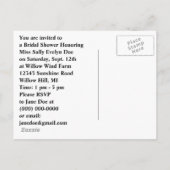 はがきヴィンテージカジュアル&おもしろいファームブライダルシャワー インビテーションポストカード (裏面)