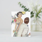 はがきヴィンテージハッピーアナウンスカップル婚約した 案内ポストカード (スタンド正面)