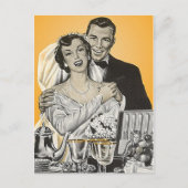 はがきヴィンテージハッピー新婦カップル結婚ズ ポストカード (正面)