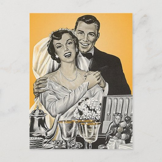 はがきヴィンテージハッピー新婦カップル結婚ズ ポストカード (正面)