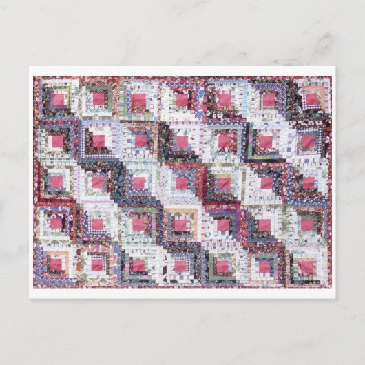 はがきヴィンテージパッチワークキルトログ ポストカード (正面)