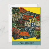 はがきヴィンテージライセンスプレートを移動したアドレス 案内ポストカード (正面/裏面)