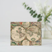 はがきヴィンテージ世界地図1689 ポストカード (スタンド正面)