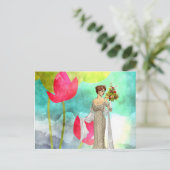 はがきヴィンテージ女性フローラ ポストカード (スタンド正面)