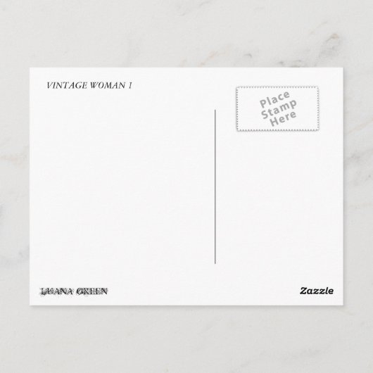 はがきヴィンテージ女性1 ポストカード (裏面)