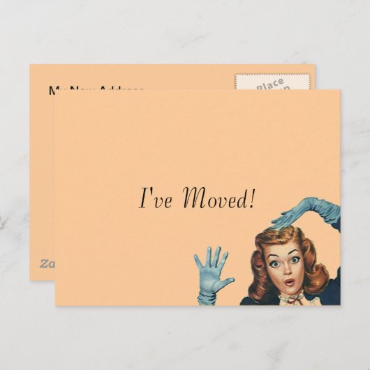 はがきヴィンテージ新しいホームジョブ移動したアドレス 案内ポストカード (正面/裏面)