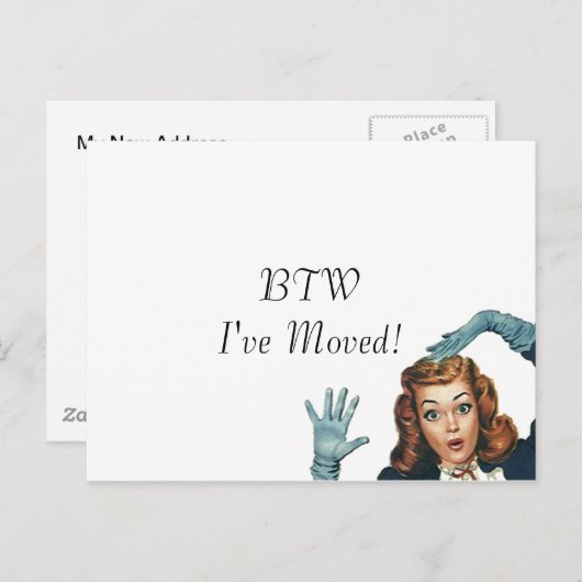 はがきヴィンテージ新しいホームジョブ移動したアドレス 案内ポストカード (正面/裏面)